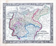 Prussia, and the German States, World Atlas 1864 Mitchells New General Atlas